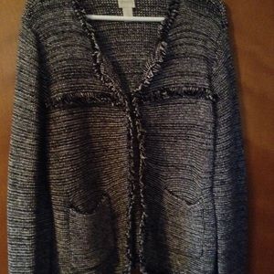 Black and White Sweater Jacket